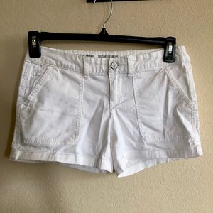 White Mid Rise Shorts